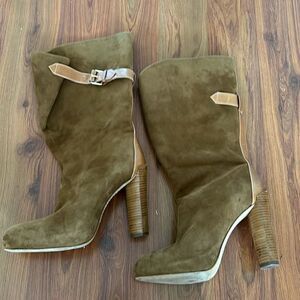 Boutique 9 suede slouchy tan boots heels 8
